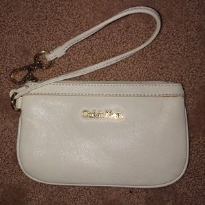 Calvin Klein White Wristlet